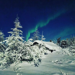 Фотофакт. Северное сияние в якутском селе Оленек / ЯСИА  Оленекский Республика Саха (Якутия)