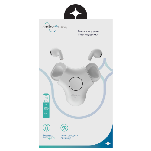 Bluetooth-гарнитура Stellarway STWPRO-TWS-SPIN, белая