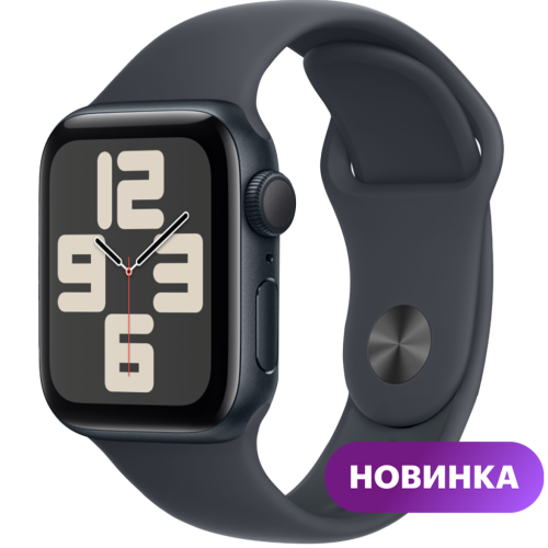 Умные часы  Apple Watch SE 2024, 44mm, Midnight Aluminium Case with Midnight Sport Band, M/L (MXEK3LL/A)
