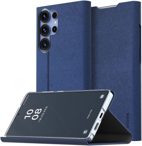 Чехол Araree Bonnet Stand для Galaxy S25 Ultra кожа синий