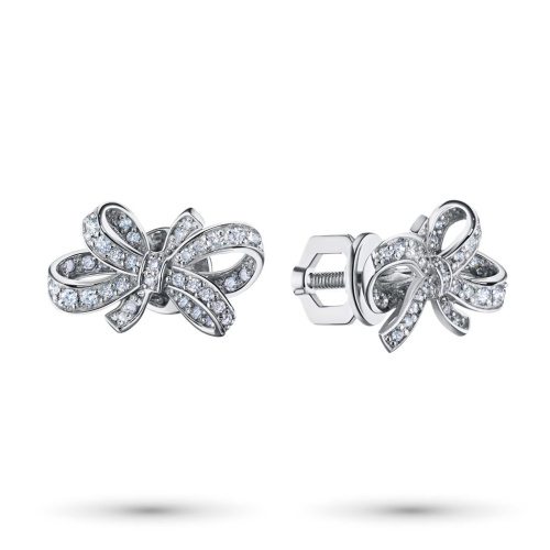 Пусеты из белого золота с бриллиантами э4701пс07182800