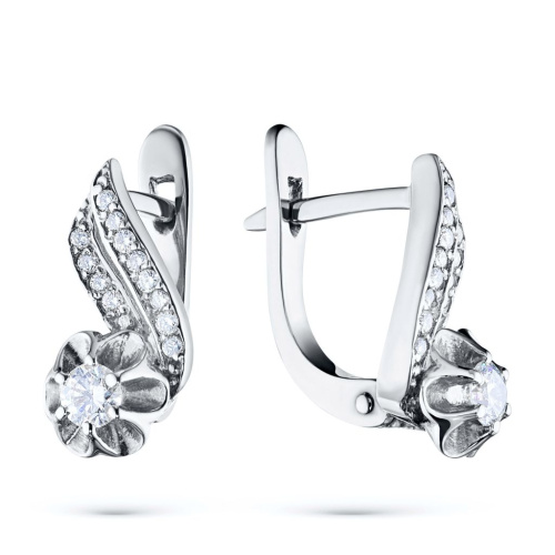 Серьги из белого золота с бриллиантами э0901сг04201616