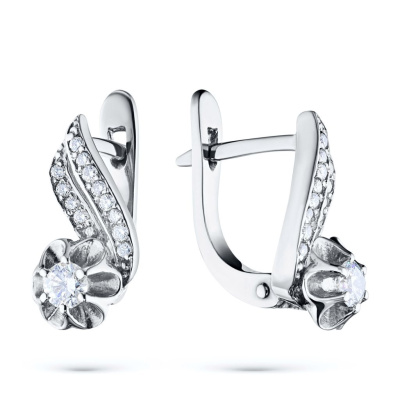 Серьги из белого золота с бриллиантами э0901сг04201616