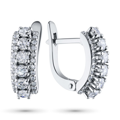 Серьги из белого золота с бриллиантами э0901сг04201623