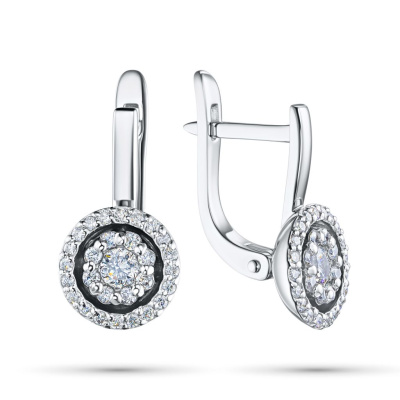 Серьги из белого золота с бриллиантами э0901сг08200114