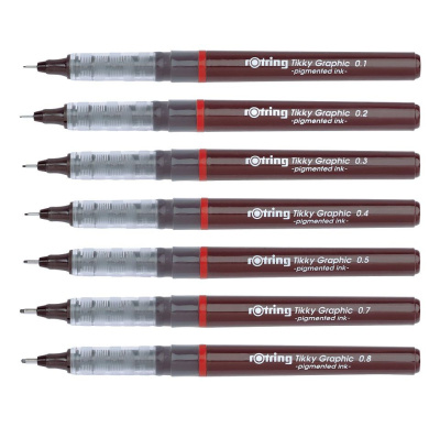 Ручка Rotring TIKKY Grafic для черчения, разная толщина линии