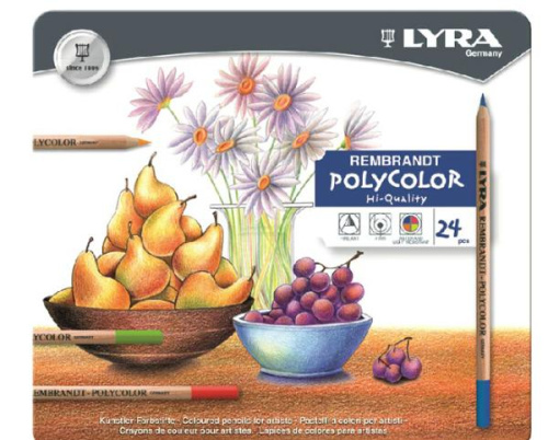 Набор карандашей цветных Lyra "Rembrandt Polycolor" 24 цв в метал. коробке