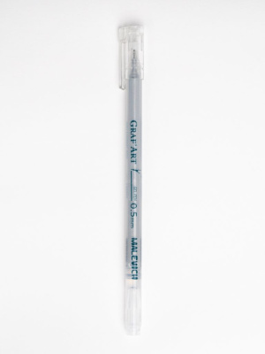 Ручка гелевая Малевичъ, 0,5 мм, серебряная