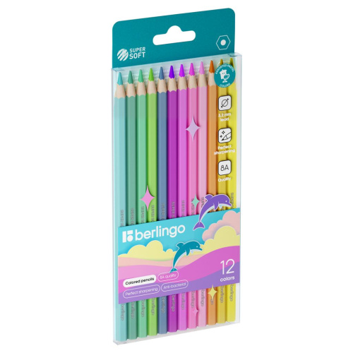 Набор карандашей пастельных Berlingo "SuperSoft. Pastel" 12 шт