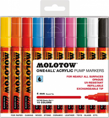 Набор маркеров Molotow "ONE4AL" 10 шт Basic-Set1 4мм