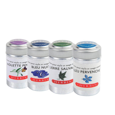 Набор картриджей для перьевой ручки Herbin, Bleu des profondeurs Сине-черный, 6 шт