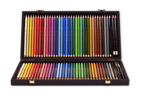 Набор художественых карандашей Koh-I-Noor "POLYCOLOR и MONDELUZ" 76 шт, деревянный ящик