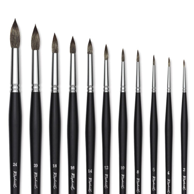 Кисть синтетика имитация мангуста №12 круглая Sennelier "Kevrin+" длинная ручка