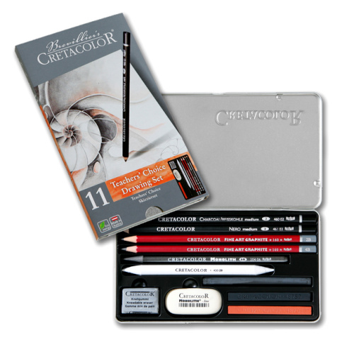 Набор для рисования Cretacolor "Teacher's Choice Beginner" 12 предметов в метал коробке