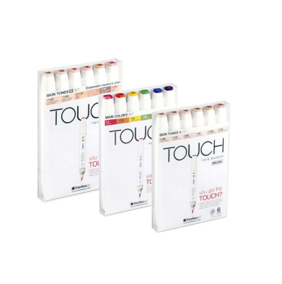 Наборы маркеров Touch Twin BRUSH 6 цв