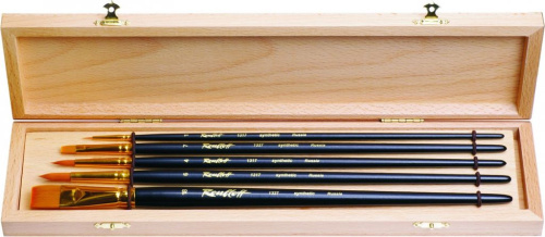 Набор кистей Синтетика Roubloff "№3" 5 шт круглые (№1,4,6) плоские (№7,18)