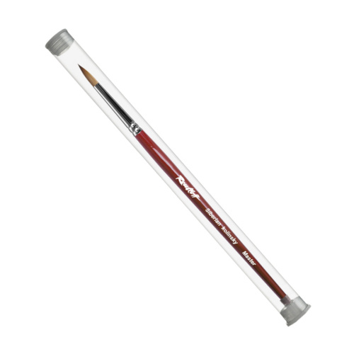 Кисть колонок №6 круглая Roubloff "Master 301Т" ручка короткая, бордовая, туба