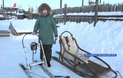 Жительница якутского села Булгунняхтах ездит на работу и охоту на собачьей упряжке / Анастасия Филиппова   Республика Саха (Якутия)