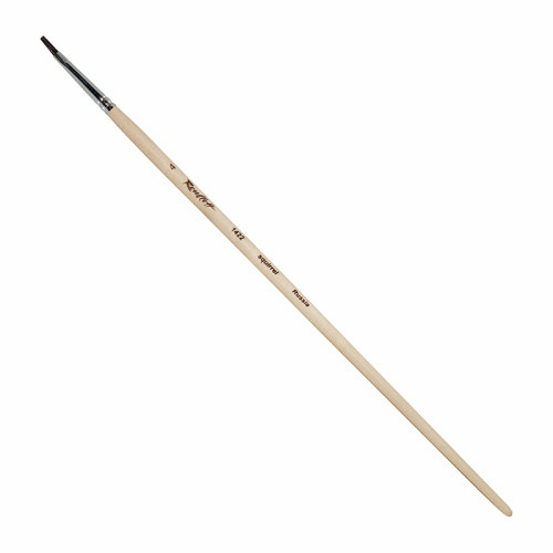 Кисть белка №4 плоская Roubloff "1422" длинная ручка п/лак