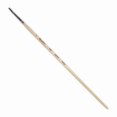 Кисть белка №4 плоская Roubloff "1422" длинная ручка п/лак