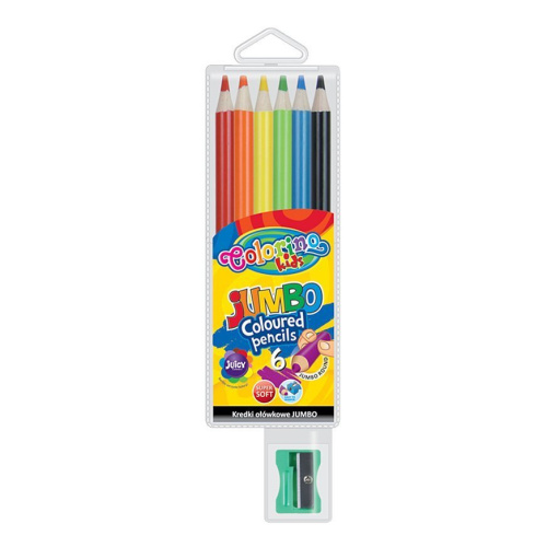 Набор карандашей цветных Colorino JUMBO, 6 цветов, с точилкой