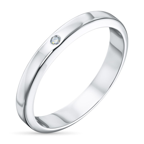 Обручальное кольцо из белого золота с бриллиантом э4001кц12200555