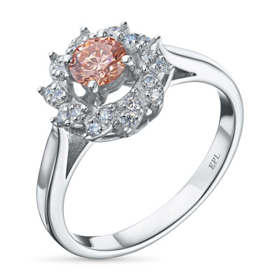 Классическое кольцо из белого золота э0912кц11190200_pink