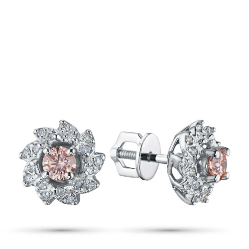 Пусеты из белого золота э0912пс11190200_pink