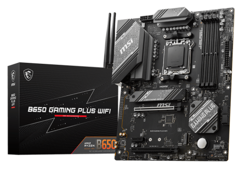 Материнская плата ATX MSI B650 GAMING PLUS WIFI (AM5, AMD B650, 4*DDR5 (6000), 4*SATA 6G RAID, 2*M.2, 3*PCIE, 2.5Glan, WiFi, BT, HDMI, DP, USB Type-C,