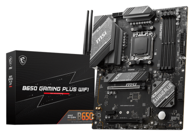Материнская плата ATX MSI B650 GAMING PLUS WIFI (AM5, AMD B650, 4*DDR5 (6000), 4*SATA 6G RAID, 2*M.2, 3*PCIE, 2.5Glan, WiFi, BT, HDMI, DP, USB Type-C,