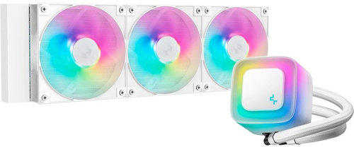 Система охлаждения жидкостная Deepcool LE360 WH V2 LGA1851/1700/1200/115X/AM5/AM4 (3*120mm ARGB fan, TDP 300W, 500-2100rpm, 75.89CFM, 31.6dBA, 4-pin P
