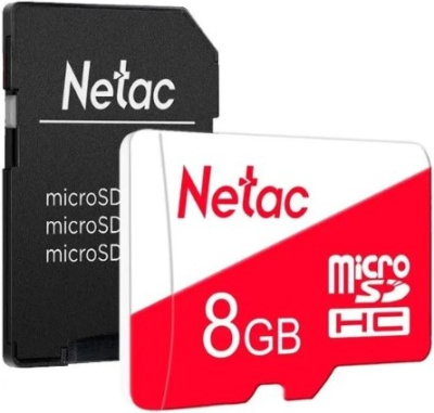 Карта памяти MicroSDHC 8GB Netac NT02P500ECO-008G-R P500 Eco Class 10 + SD адаптер