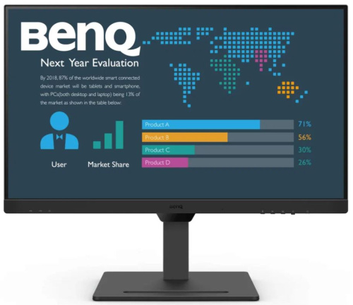 Монитор 27" BenQ BL2790QT 2560x1440, IPS, 75Hz, 5ms, 178°/178°, 350cd/m, 1000:1, HDMI, DP, 3*USB Type-A, 2*USB Type-C, audio, black