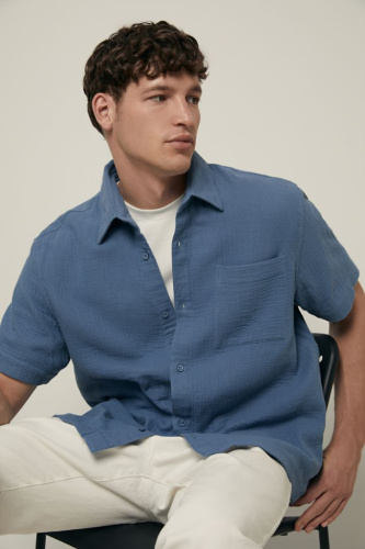 Рубашка с коротким рукавом из хлопка