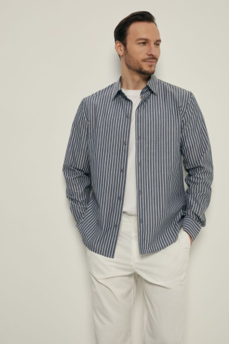 Рубашка из хлопка приталенного силуэта