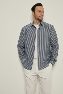 Рубашка из хлопка приталенного силуэта