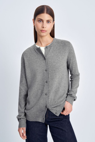 Кардиган прямого силуэта с округлым вырезом