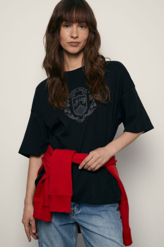 Футболка свободного кроя с принтом