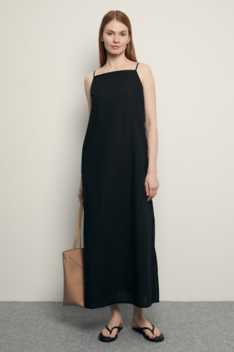 Сарафан макси из конопляной ткани с хлопком