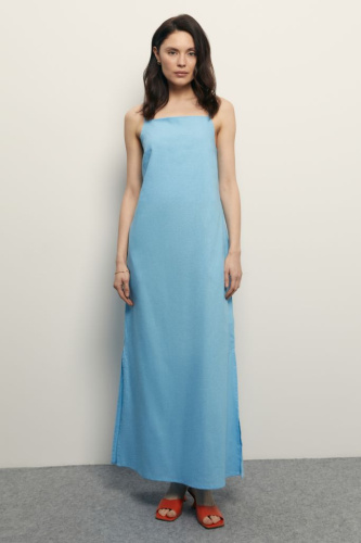 Сарафан макси из конопляной ткани с хлопком