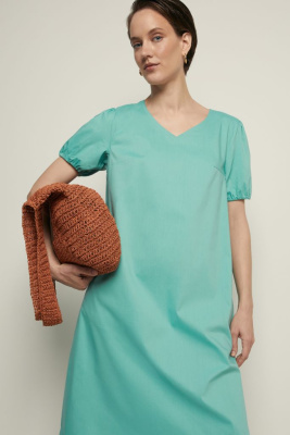 Платье А-силуэта с коротким рукавом