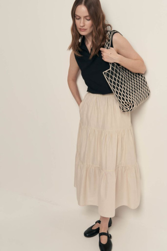 Юбка-макси на резинке со съемной подкладкой