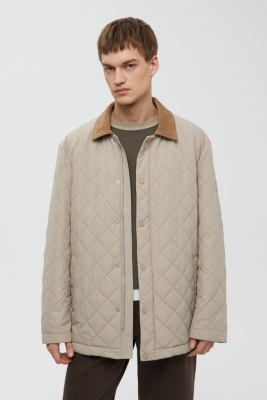 Утепленная стеганая куртка с отложным воротником