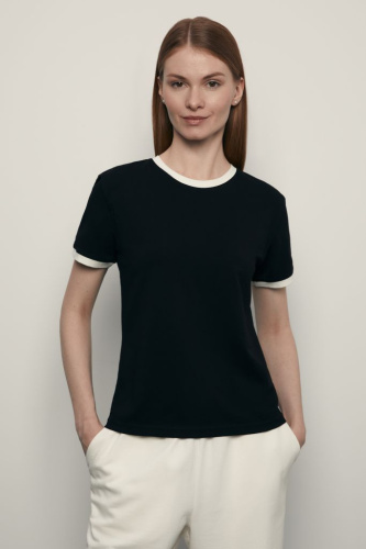 Футболка из хлопка с контрастной окантовкой