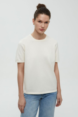 Джемпер с коротким рукавом и округлой горловиной