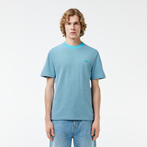 Мужская футболка Lacoste Caviar Piqu? с контрастным вырезом