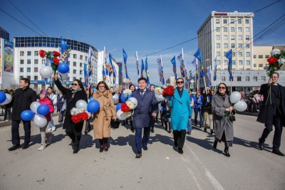 Колонна АЭБ стала одной из самых многочисленных на демонстрации 1 мая / ЯСИА   