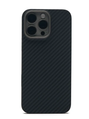 Чехол-накладка Kzdoo Keivlar Case для iPhone 16 Pro карбоновый (черно-серый в полоску)