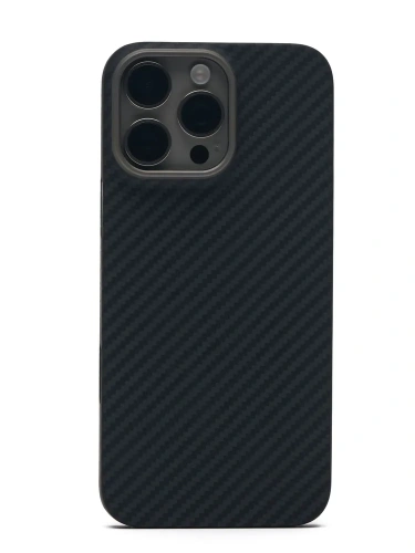 Чехол-накладка Kzdoo Keivlar Case для iPhone 16 Pro Max карбоновый (черно-серый в полоску)