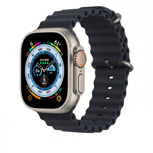 Ремешок Apple для Watch Ultra 49mm Navy Natural Titanium Ocean Band (One Size) (MYPA3)